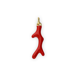 TQ metaal Brass bedels coral Gold-red