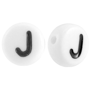 Acryl letterkraal letter J Wit