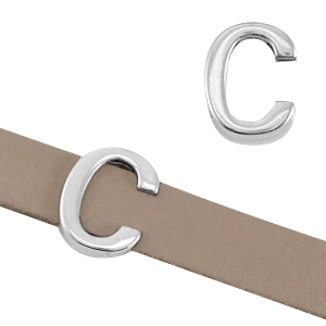 DQ metalen letterschuivers "C" &Oslash;10.3x2.3mm Antiek zilver (nikkelvrij)