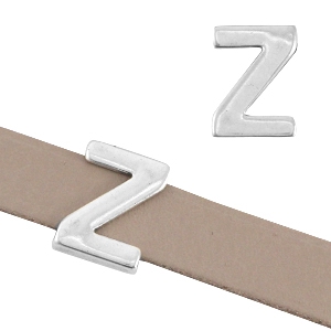 DQ metalen letterschuivers "Z" &Oslash;10.3x2.3mm Antiek zilver (nikkelvrij)