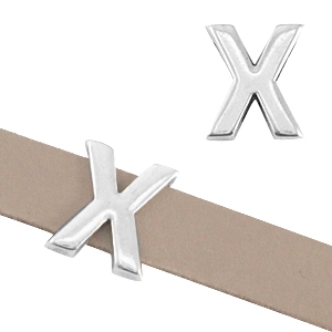 DQ metalen letterschuivers "X" &Oslash;10.3x2.3mm Antiek zilver (nikkelvrij)