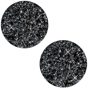 12 mm platte Polaris Elements cabochon Goldstein Black