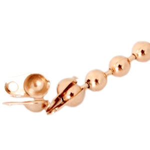 Metaal eindkapjes DQ voor 1.2mm ball chain Ros&eacute; gold 