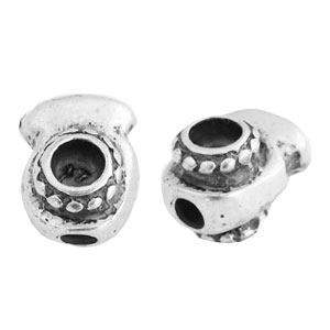 Metaal kralen TQ met setting 4mm Antiek zilver