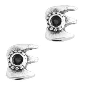 Metaal kralen TQ met dubbele setting 4mm Antiek zilver