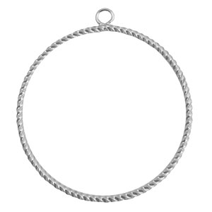 Metaal bedels TQ hanger met oog 48mm Antiek zilver