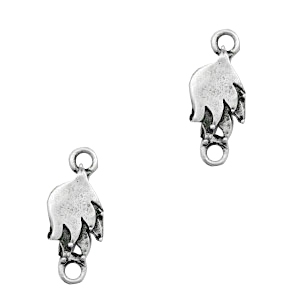 Metaal bedels TQ tussenstuk pluim veren Antiek zilver