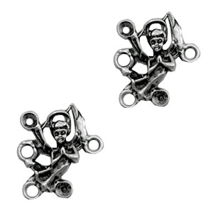 Metaal bedels TQ engel tussenstuk/setting voor Swarovski PP32 Antiek zilver