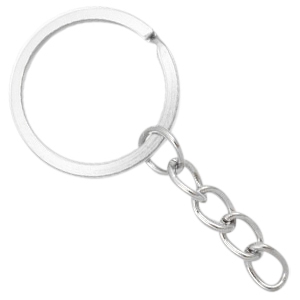 Sleutel hangers ring chain 25mm Antiek zilver
