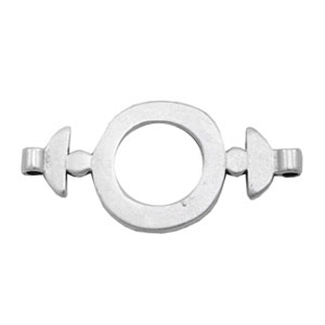 Metaal bedels TQ tussenstuk ring 30mm Antiek zilver