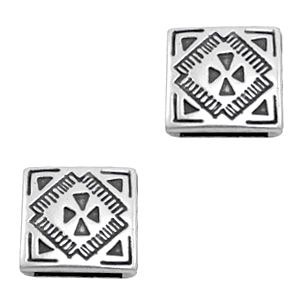 Metaal onderdelen TQ  schuivers vierkant &Oslash;13.8x2.4mm Antiek zilver