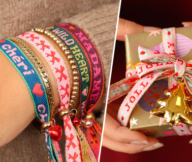 Metalen belletjes en BY31&reg; lint met tekst