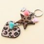  Sleutelhangers met imi leer hairy en stainless steel! Leopard is my favourite colour!