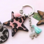  Sleutelhangers met imi leer hairy en stainless steel! Leopard is my favourite colour!