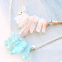 DIY oorbellen en kettingen met natuursteen en aura quartz crystal