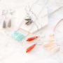 DIY oorbellen en kettingen met natuursteen en aura quartz crystal
