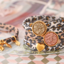 Maak zelf de leukste armbanden en haarelastieken met stitched elastisch lint leopard: