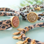 Maak zelf de leukste armbanden en haarelastieken met stitched elastisch lint leopard: