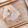 Brass metalen jasseron met crystal glas en enamel elementen voor prachtige sieraden sets